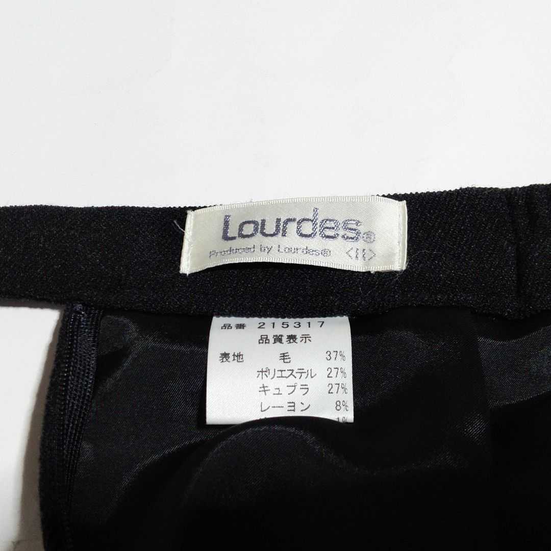 Lourdes ウール混ダークグレーの素敵なロングスカート　サイズ11　Aライン　黒　キュプラ　ストレッチ　フォーマル　オフィス　縦長　_画像5