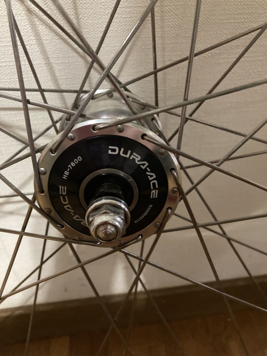 美品 回転良好 アラヤ ゴールド シマノ duraace njs フロントホイール