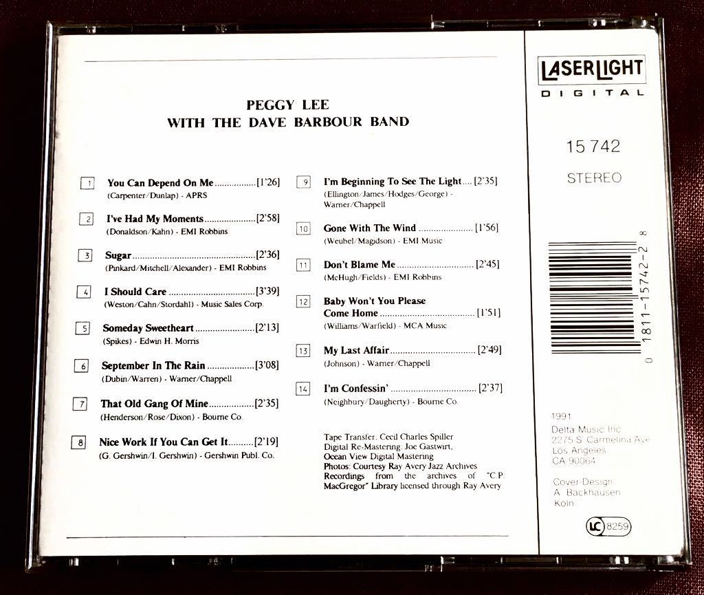 ペギー・リー/デイヴ・バーバー/白人女性ジャズ名歌手&ジャズ・ギター名手/ビリー・メイ/バディ・コール/PEGGY LEE/貴重音源/1945年_画像3