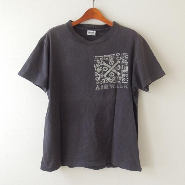 エアウォーク オールド Tシャツ スカルプリント 黒 M (m-229)_画像1