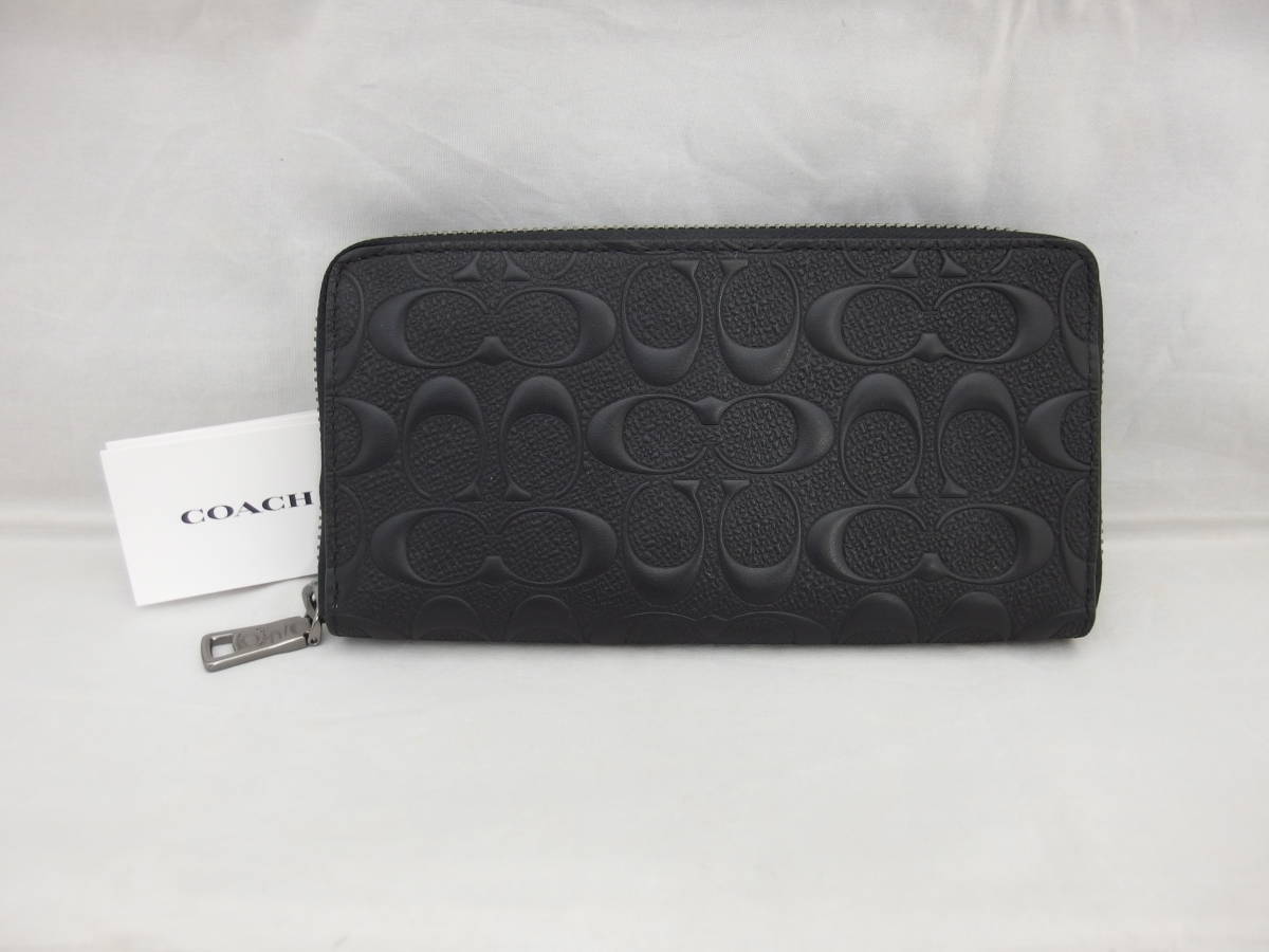 未使用☆COACH コーチ シグネチャー クロスグレイン F58113 ラウンド