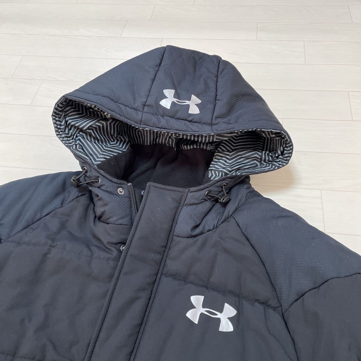 UNDER ARMOUR Under Armor in fla red long coat MTR7770 BLK black bench coat size XL beautiful goods 