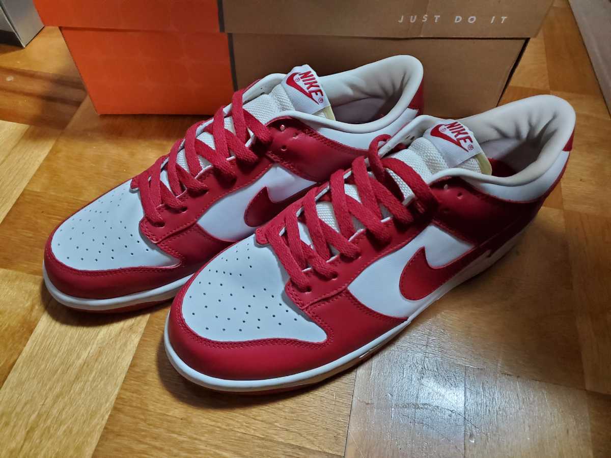 [ prompt decision ]NIKE DUNK LOW Nike Dan Claw red white 11 29cm college Vintage dead stock cent Jones 