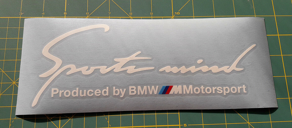 海外 限定品 送料込み BMW Sports Mind M Motorsport sticker decal ステッカー デカール 2枚セット ホワイト 30cm × 11cm ステッカーの画像1