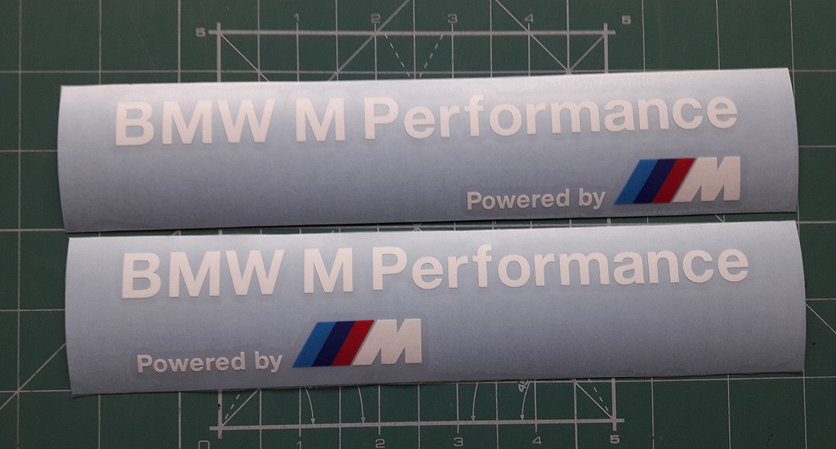 海外　限定品　送料込み BMW Performance powered by M Sticker Decal ステッカー シール デカール 2枚セット ホワイト 250mm　ステッカー_画像1