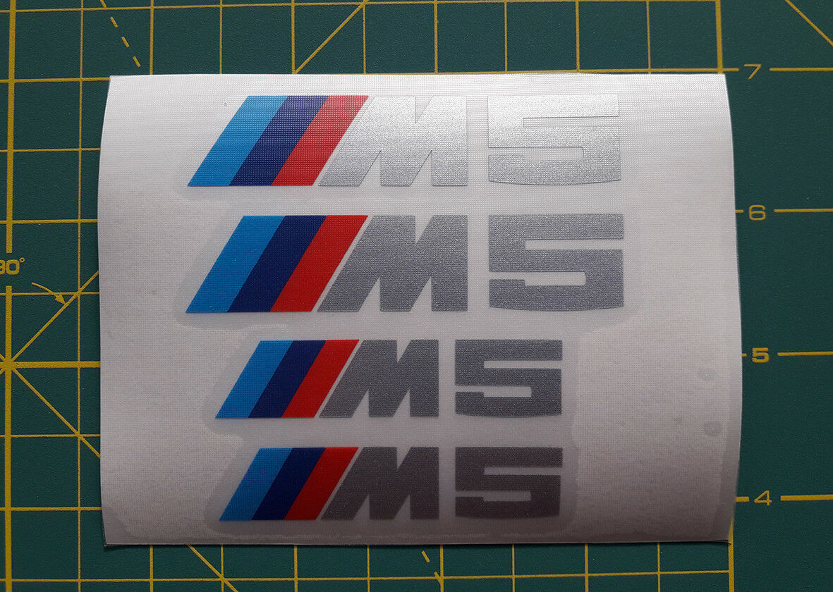 海外　限定品　送料込み BMW M 5 Brake Caliper Decal Stickers ディスクブレーキ ステッカー デカール シルバー 4枚セット　ステッカー_画像1