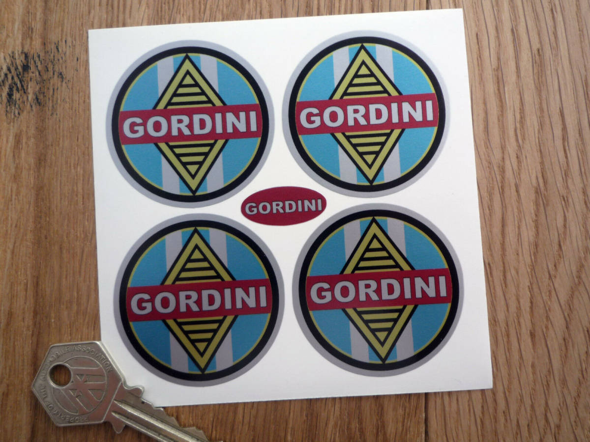 海外　限定品　送料込み GORDINI WHEEL CENTRES STYLE STICKER ステッカー シール デカール 4枚セット 50mm　ステッカー_画像1