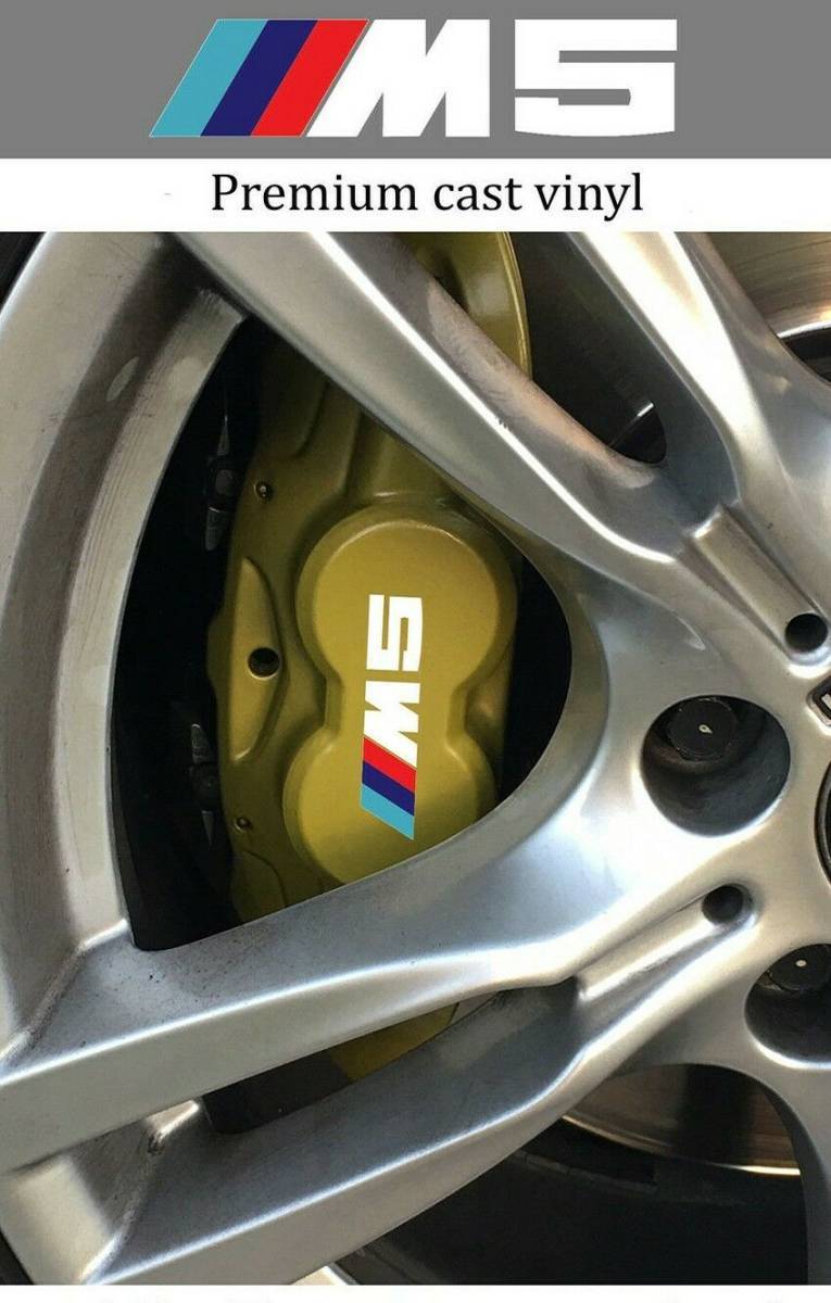 海外　限定品　送料込み BMW M 5 Brake Caliper Decal Stickers ディスクブレーキ ステッカー デカール シルバー 4枚セット　ステッカー_画像2