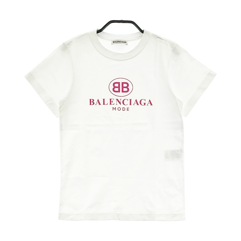 取寄商品 BALENCIAGA バレンシアガ Tシャツ BBロゴ ホワイト系 XS 美品