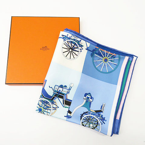ヤン・バイ Hermes スカーフ 新品 ブルー ホワイトの通販 by