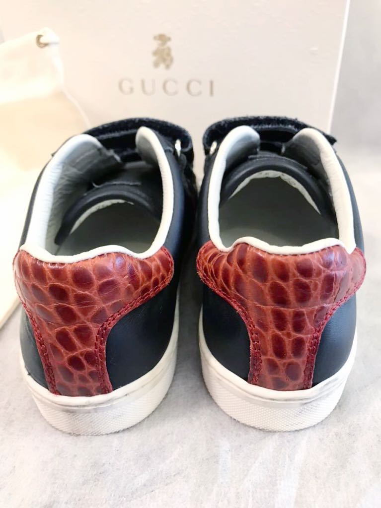 正規品◆グッチ チルドレンズ レザースニーカー サイズ26(15.5～16ｃｍ位)◆ロゴ入り布製保存袋付 GUCCI_画像3