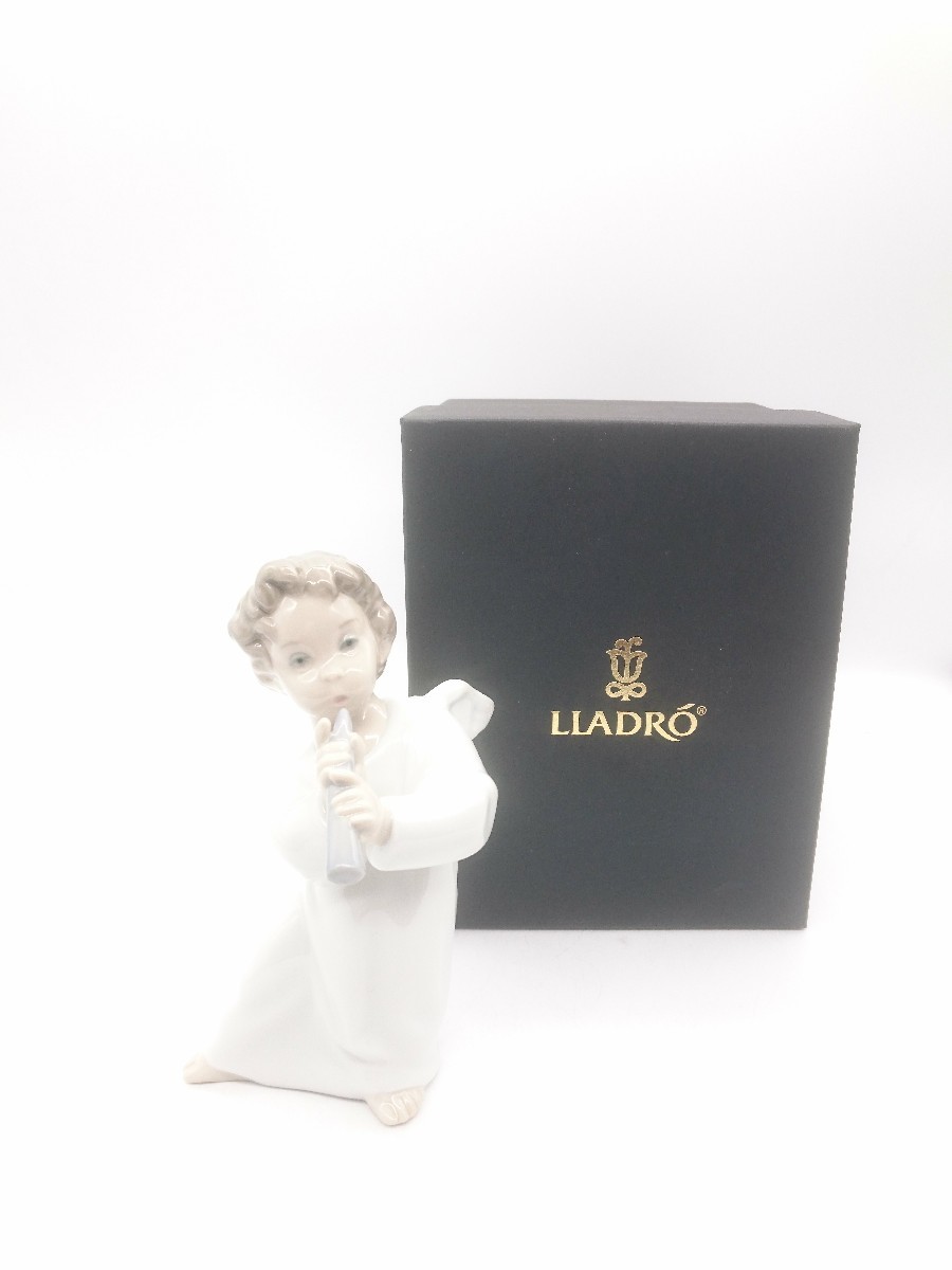 Lladro◇可愛いフルート/天使/インテリア雑貨/WHT www