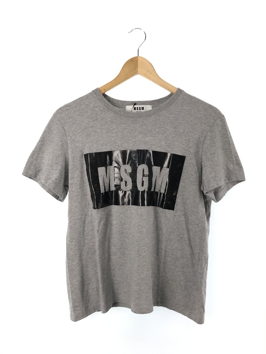 MSGM Tシャツ 【ファッション通販】 限定タイムセール L コットン 無地 GRY ロゴデザイン