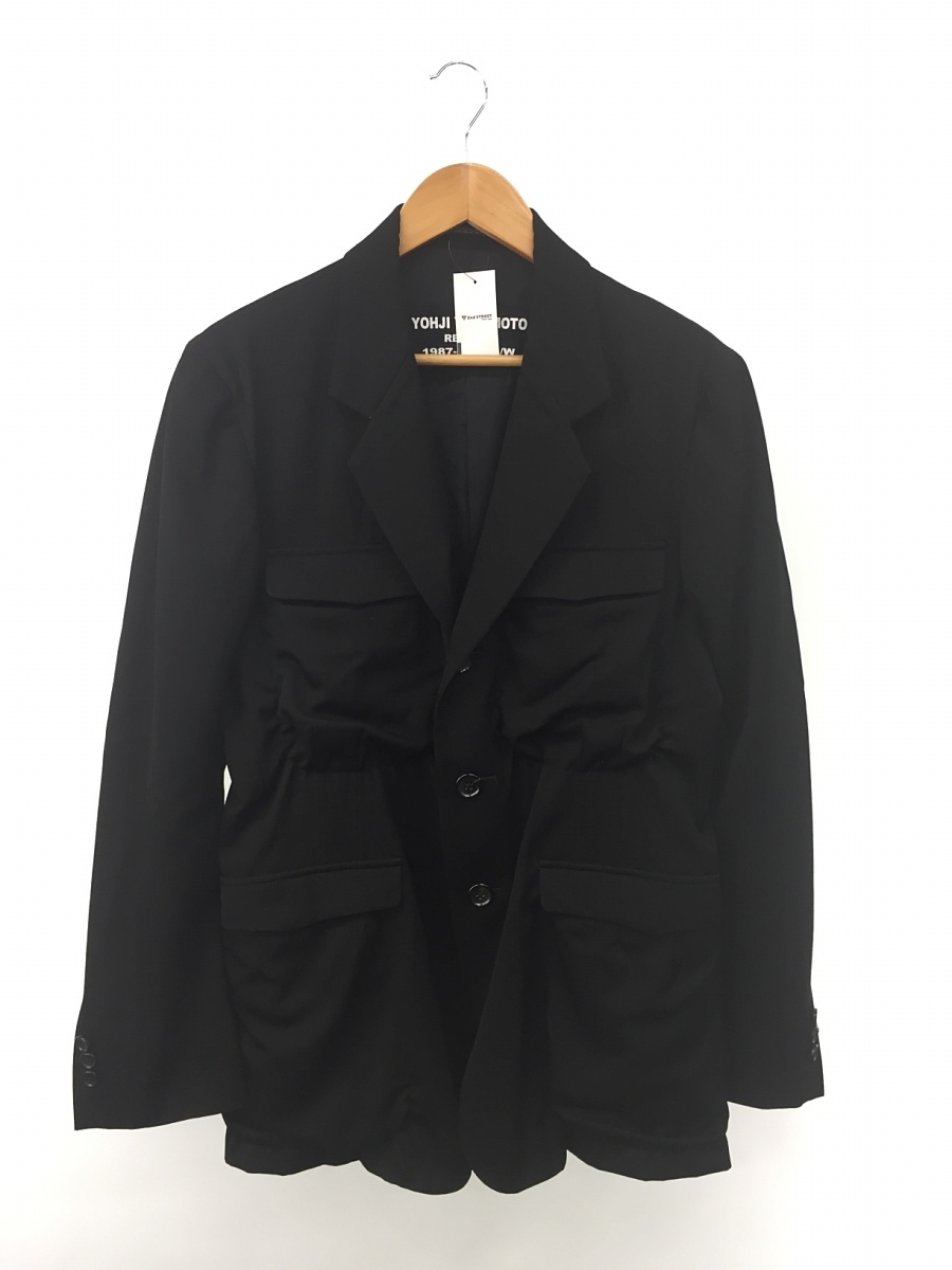 YOHJI YAMAMOTO◇テーラードジャケット/2/ウール/BLK/無地/アーカイブ