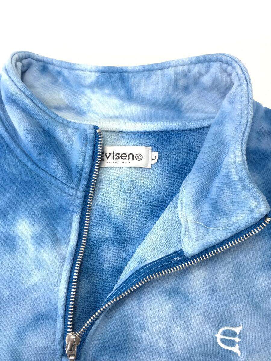 Evisen skateboards◇TIE DYE ZIP SWEAT/ハーフジップ/21SS-SW01/スウェット/L/コットン/BLU 