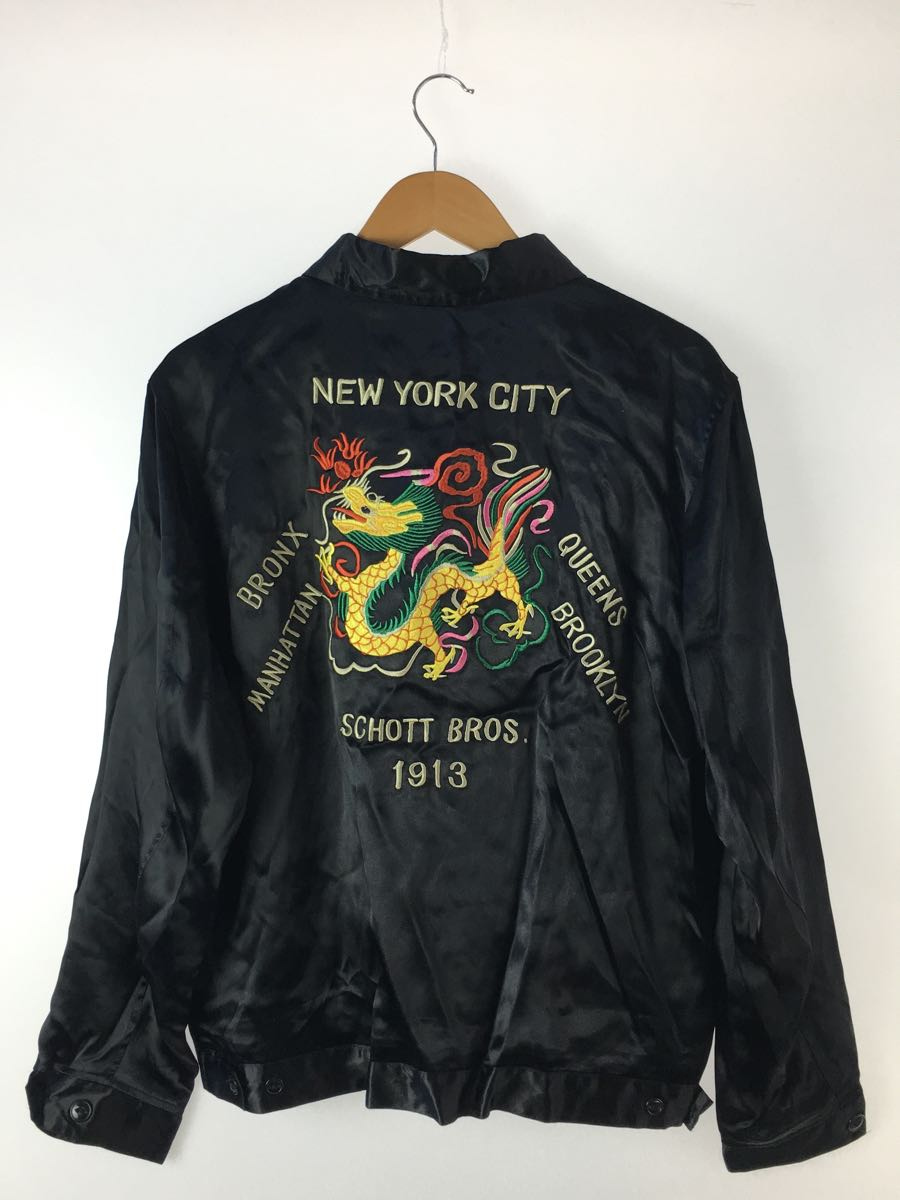 Schott◇SOUVENIR JACKET NEW YORK CITY/スカジャン/L/レーヨン/BLK Schott◇SOUVENIR JACKET NEW YORK CITY/スカジャン/L/レーヨン/BLK