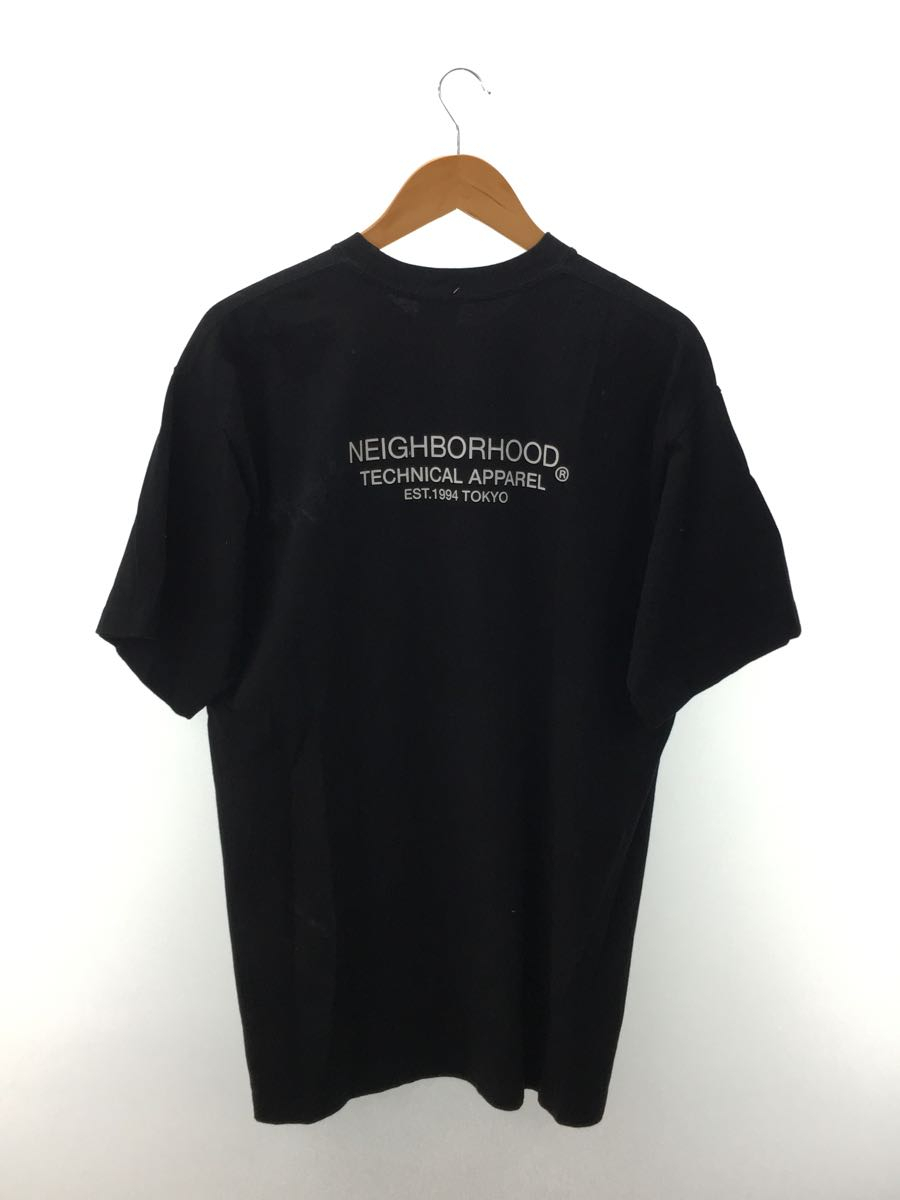 NEIGHBORHOOD◇Tシャツ/L/コットン/BLK/無地/202PCNHST07/ロゴTシャツ