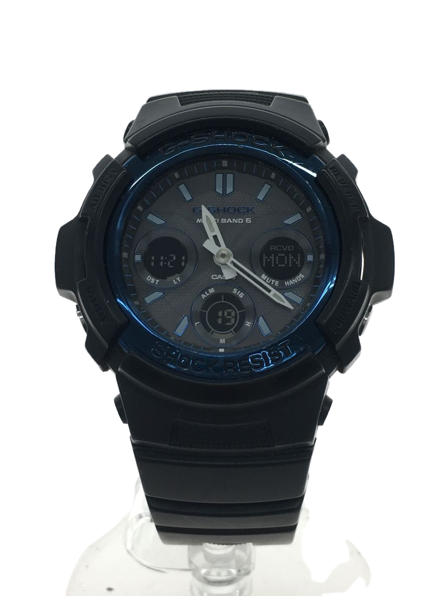 1617円 最大98％オフ！ CASIO ソーラー腕時計 デジアナ BLK AWG-M100 ベルト使用感有
