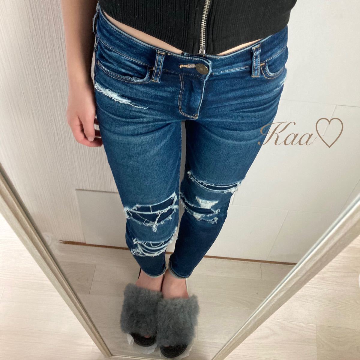 アメリカンイーグル HI-RISE JEGGING ダメージスキニー 人気モデル