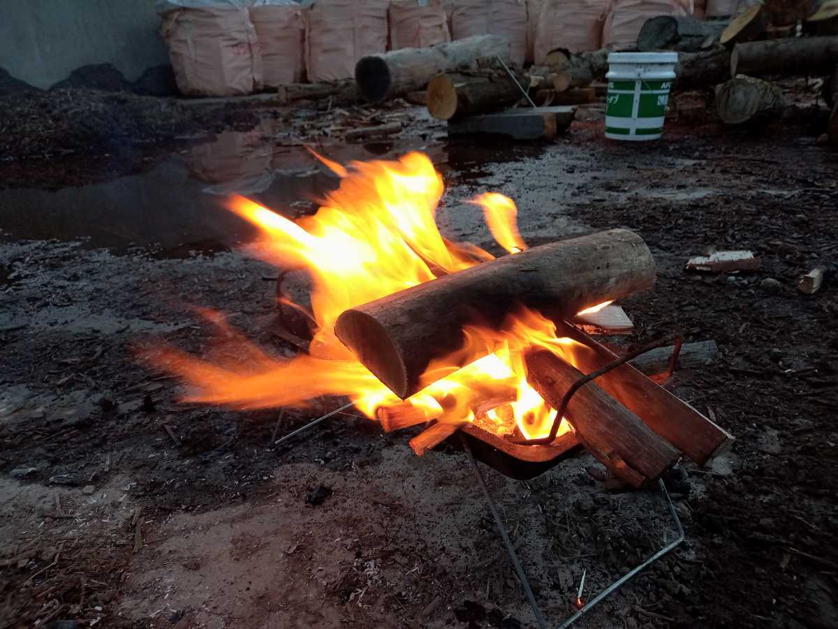 北海道産くるみの薪　焚き火に