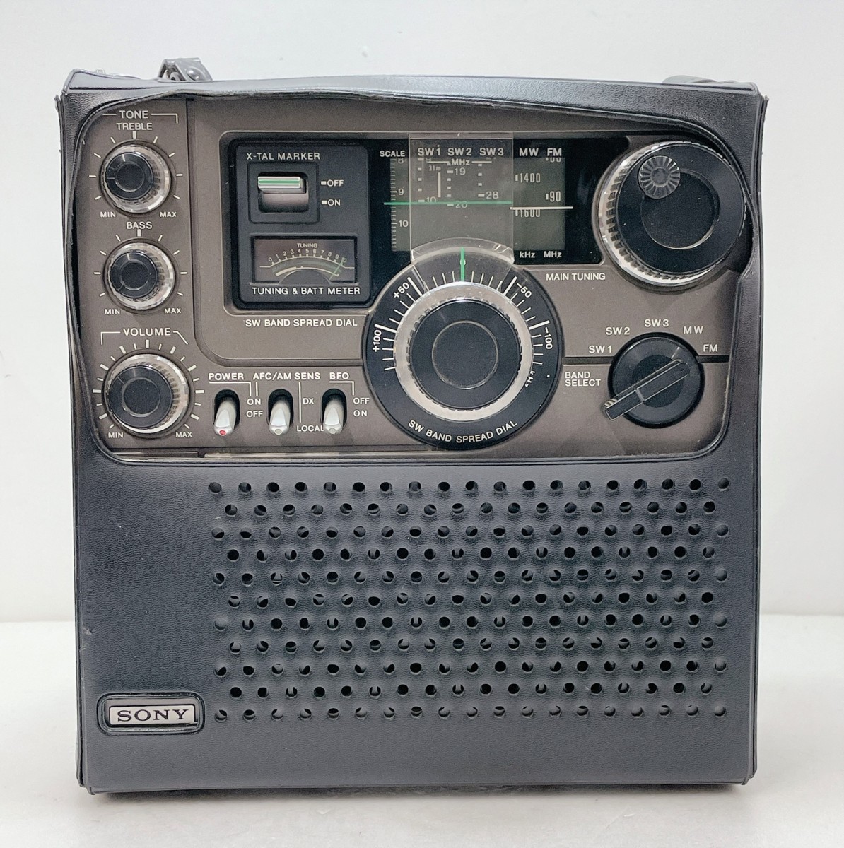 ブルー×レッド ソニー スカイセンサー ICF-5900 BCLラジオ 希少な後期 