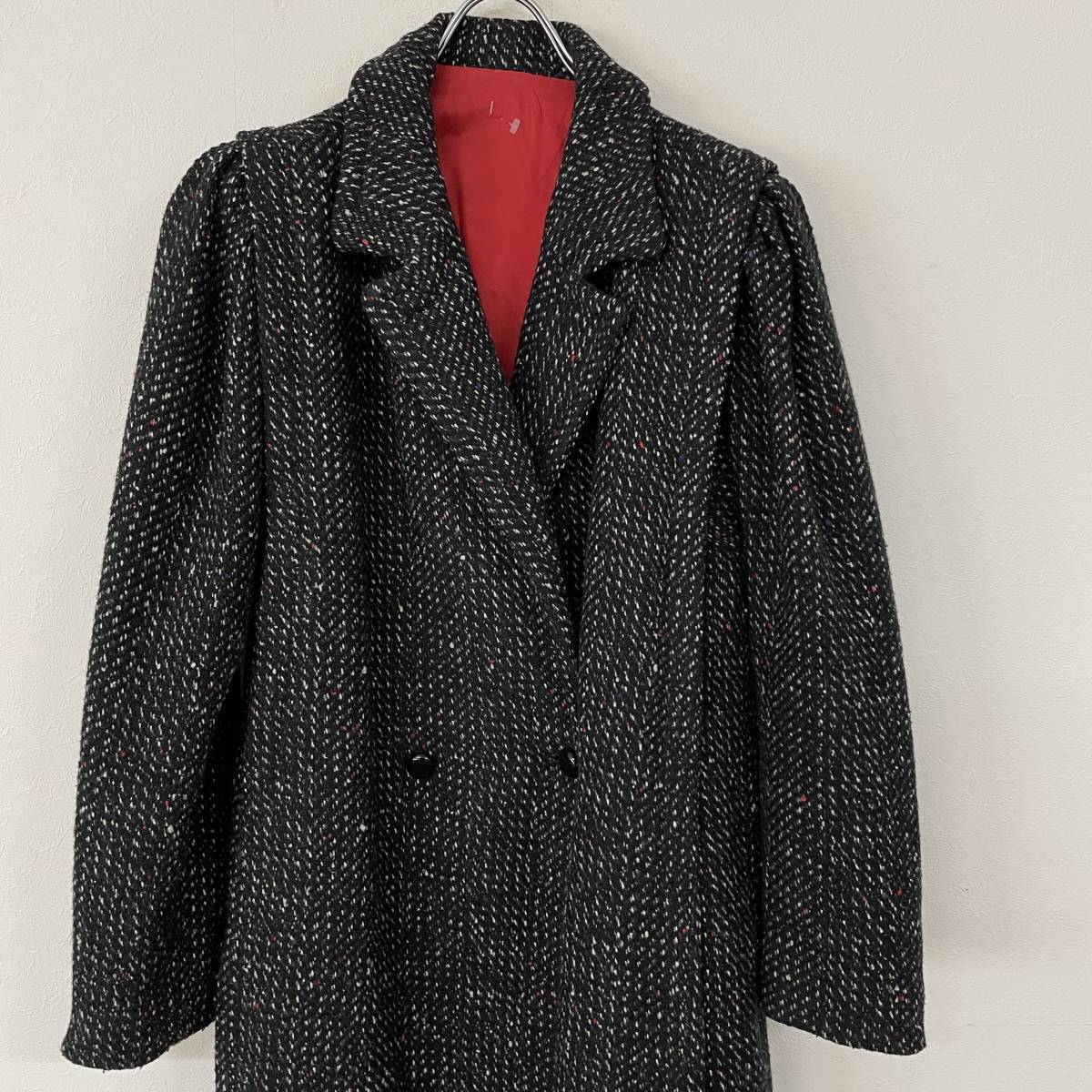 Vintage SARIL шерсть дизайн Пальто Честерфилд nep женский б/у одежда женщина 