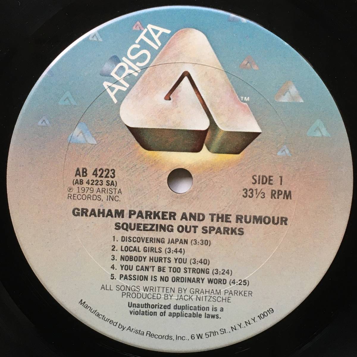 Graham Parker And The Rumour グラハム・パーカー 「Squeezing Out Sparks」アメリカ盤_画像3