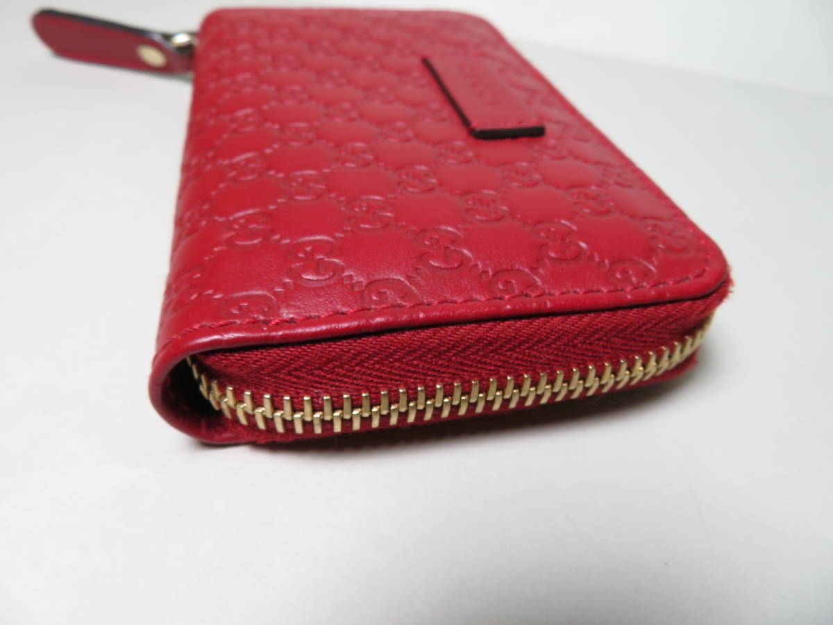 グッチ GUCCI コインケース マイクログッチ レッド レザー レディース