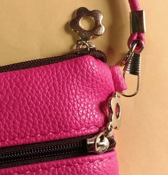  новый товар No-brand 3way тонкий сумка sho King розовый белый собака рисунок кожзаменитель пудель золотой цвет лента ручная сумочка сумка на плечо небольшая сумочка 