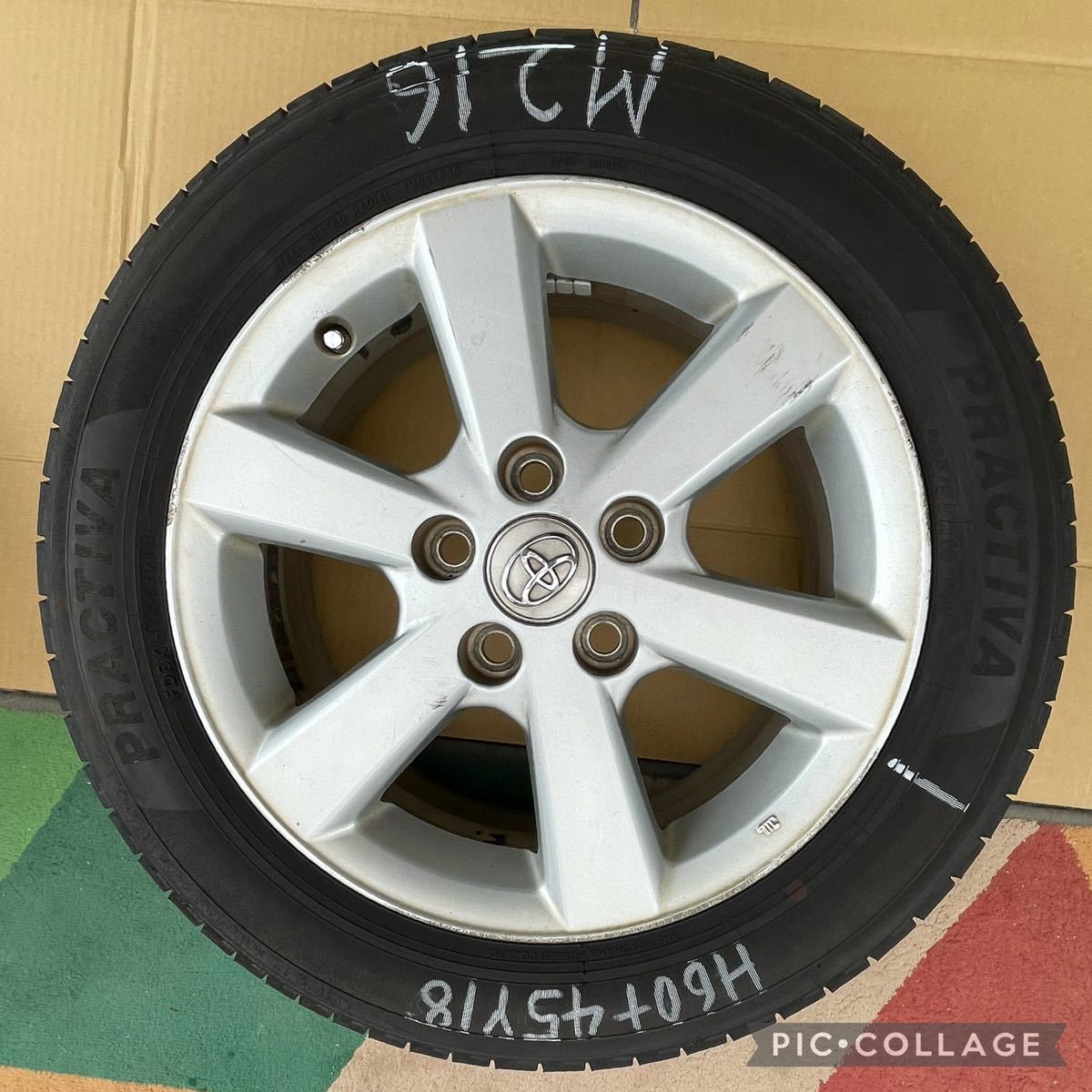 商品番号216トヨタ純正16インチホイール205/55R16 PRACTIVAタイヤ4本セット 16x6.1/2 トヨタ純正ホイール オフセット 45 バリ山_画像6