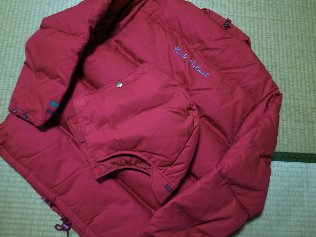  rare * ultimate beautiful goods *Karl Helmut Karl hell m* down jacket coat * removed possibility with a hood .* red * Pink House 