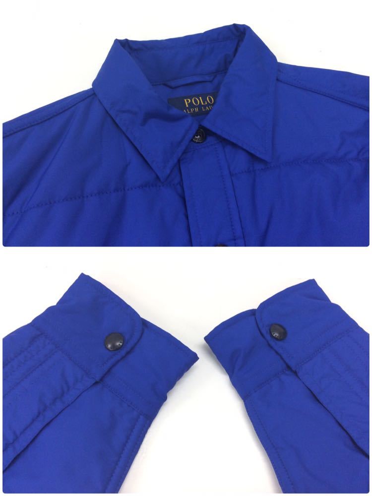 ポロ ラルフローレン 中綿 シャツジャケット FC0227 メンズ XSサイズ ブルー ナイロン キルティング Polo RALPH LAUREN_画像3