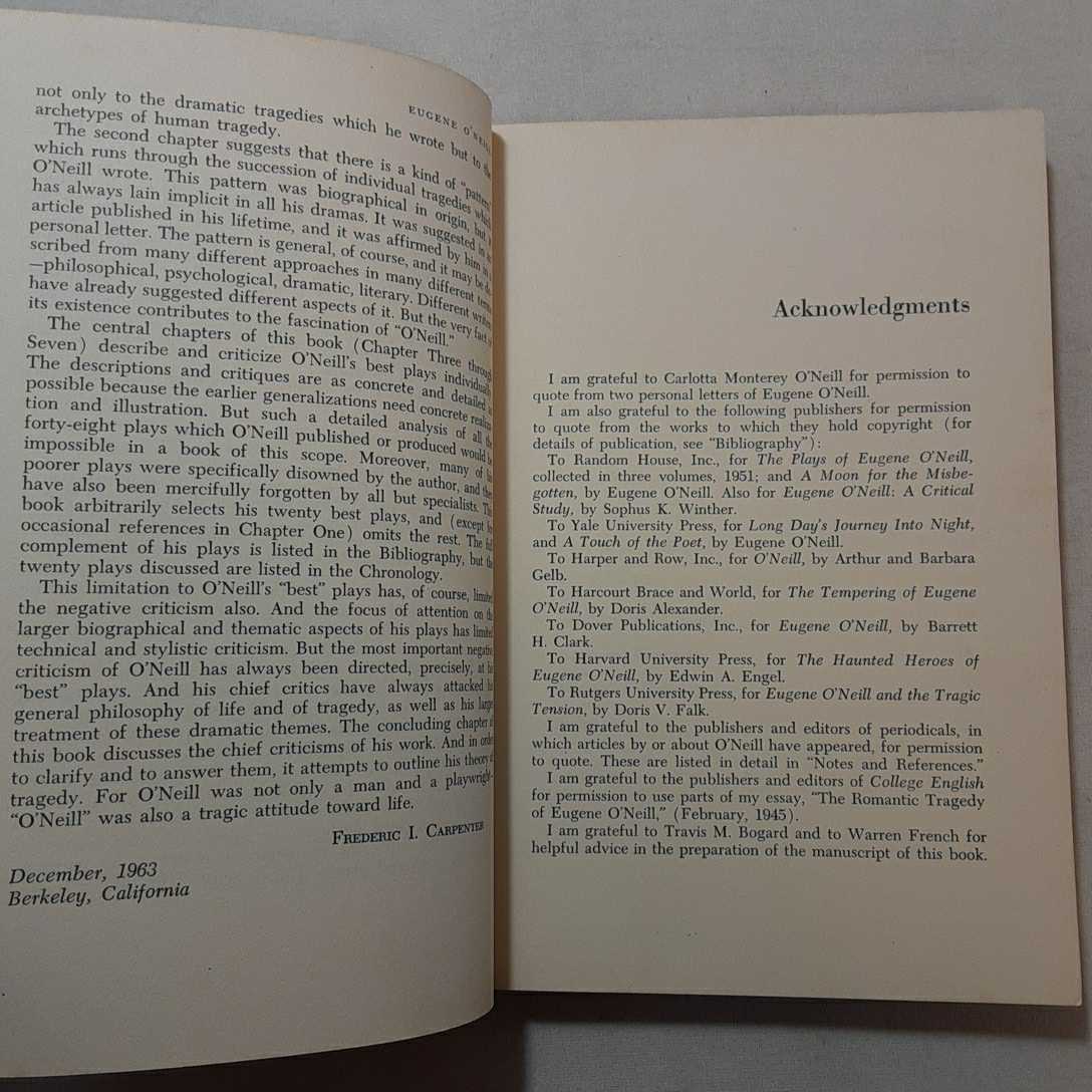 zaa-314♪Eugene O'Neill Tapa blanda 1 Junio 1964 de Frederic I. Carpenter (Author) New College & University Press_画像3
