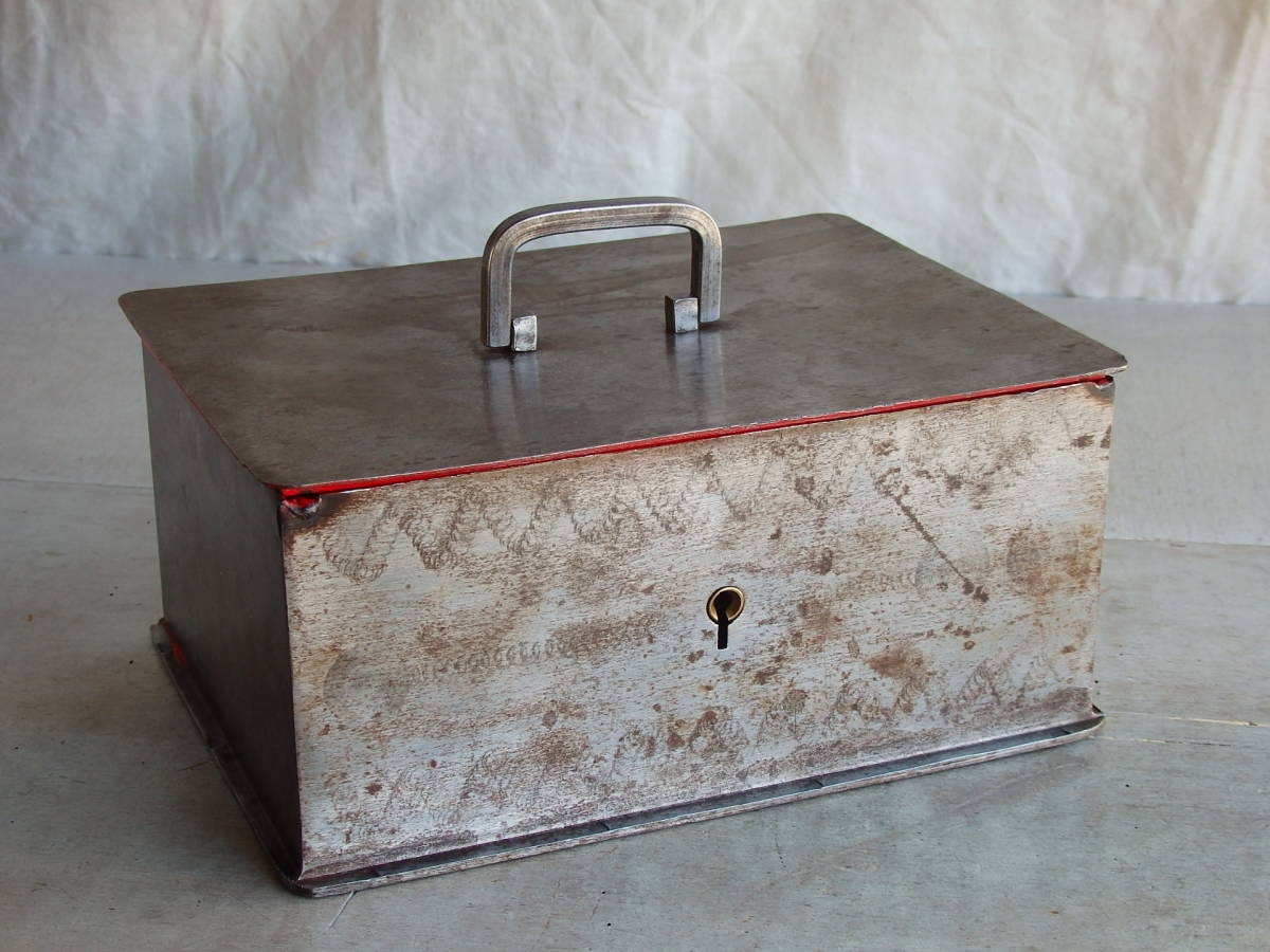 フランスアンティーク 箱 ボックス 小物入れ 古道具 容器 蓋付き 蚤の市 ケース 収納 ブロカント 金庫