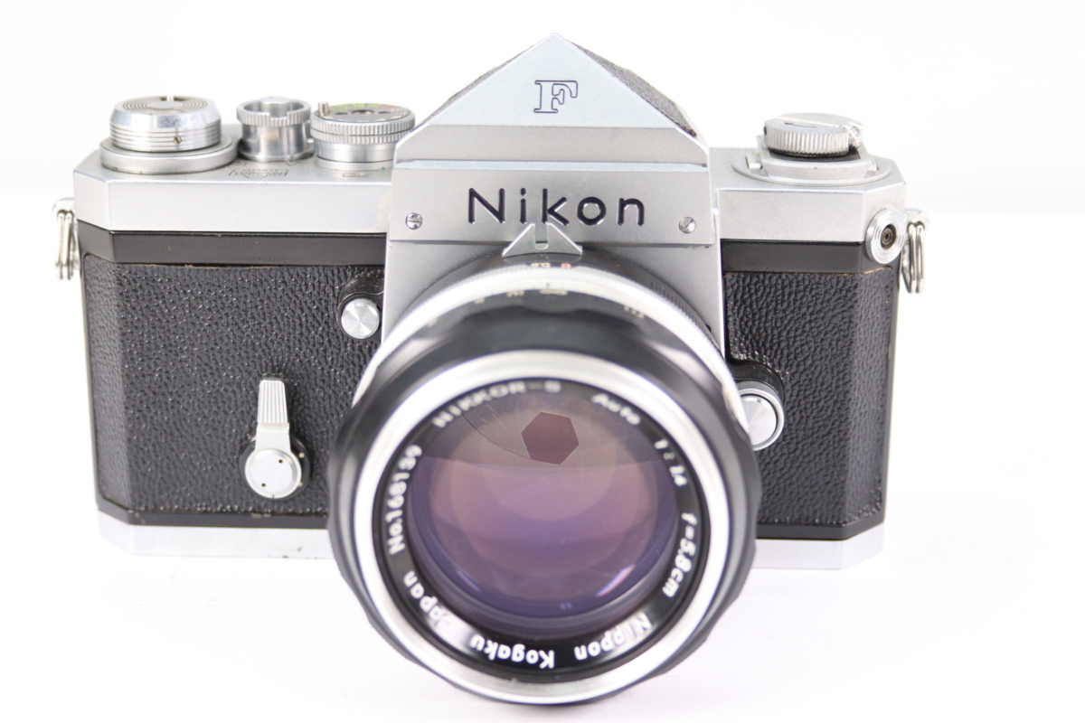 NIKON ニコン F アイレベル 初期 フィルムカメラ 一眼レフ + NIKKOR-S Auto F1.4 58mm 単焦点レンズ 25889-Y