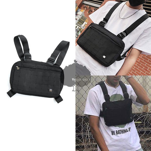 YGG* popular chest lig bag chestRIG bag body bag shoulder bag buckle black black men's front bag front 