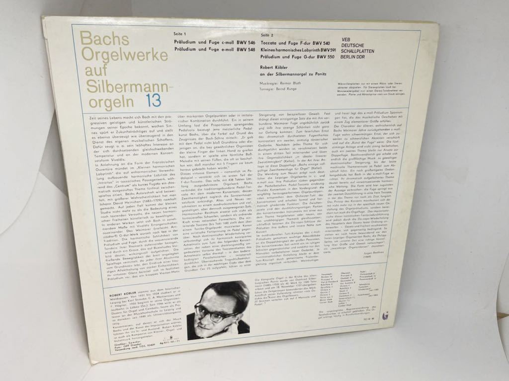 [X-615] BACH/Bachs Orgelwerke Auf Silbermann-orgeln 13/ Robert Kobler/ETERNA:8 25 966/ クラシック　LP_画像2