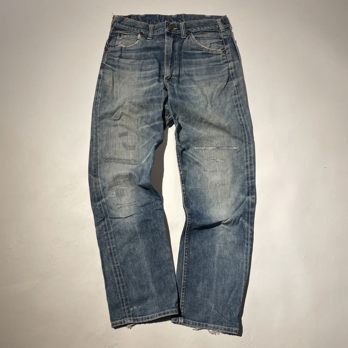 希少 60s 70s ビンテージ Lee 101Z サイド黒タグ デニムパンツ 鬼ヒゲ