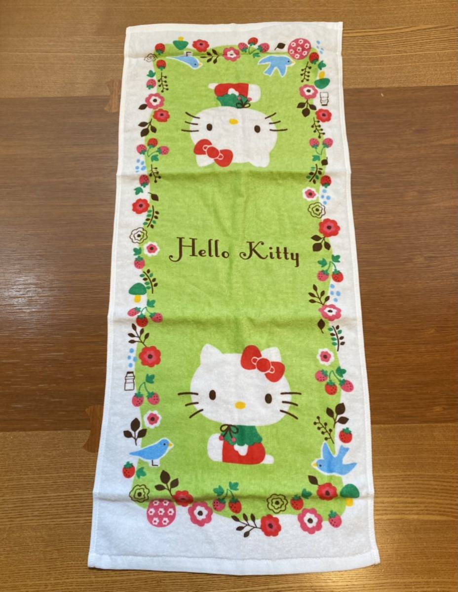 ハローキティ　Hello Kitty フェイスタオル　約34×80cm サンリオ　非売品_画像1