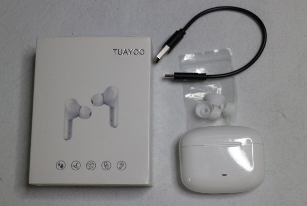 14 00685 ☆ Tuayoo Bluetooth ワイヤレス イヤホン 左右分離型 片耳/両耳 軽量 Type‐C充電対応【アウトレット品】_画像1