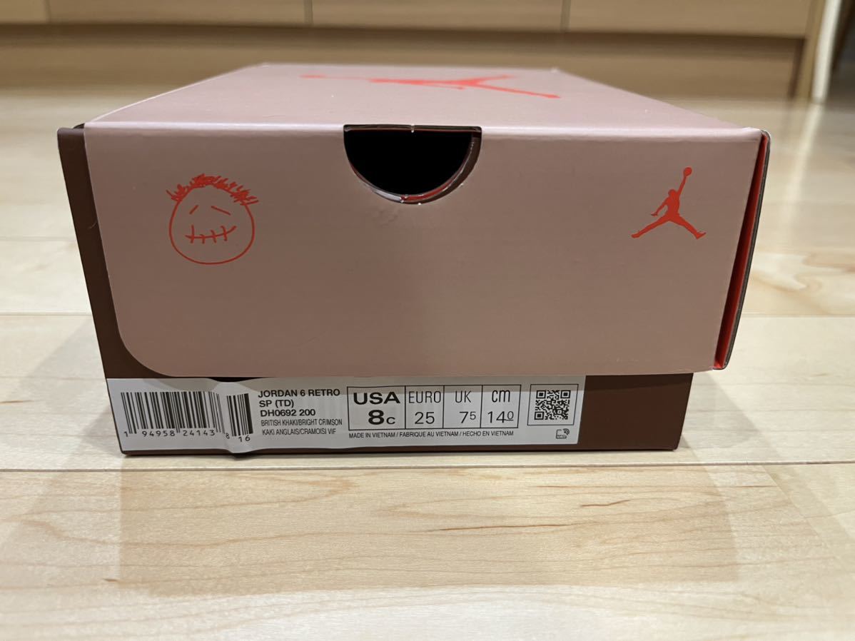 14.0cm 新品 国内正規品 NIKE AIR JORDAN 6 sp トラビススコット エアジョーダン ナイキ Travis Scott British khaki TD トドラー 1 2 4_画像8