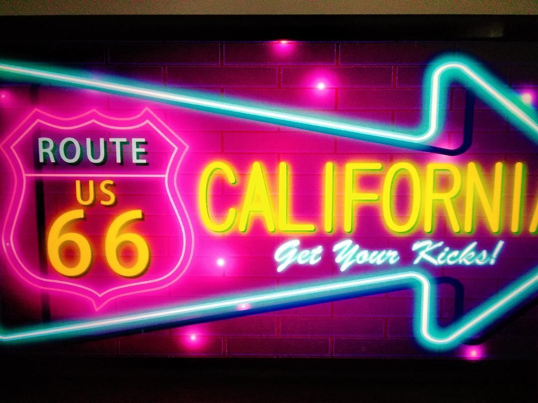 ダイナー アメリカン ルート66 カリフォルニア カフェ バー パブ ミニチュア サイン ランプ 看板 置物 雑貨 ライトBOX 電飾看板 電光看板_画像2