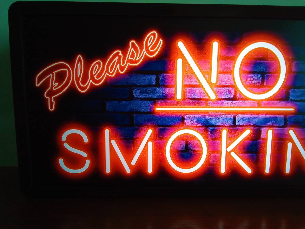 アメリカン たばこ 煙草 タバコ 禁煙 NO SMOKING 禁煙ルーム 禁煙エリア テーブル カウンター サイン 看板 置物 雑貨 LED2wayライトBOX_画像1