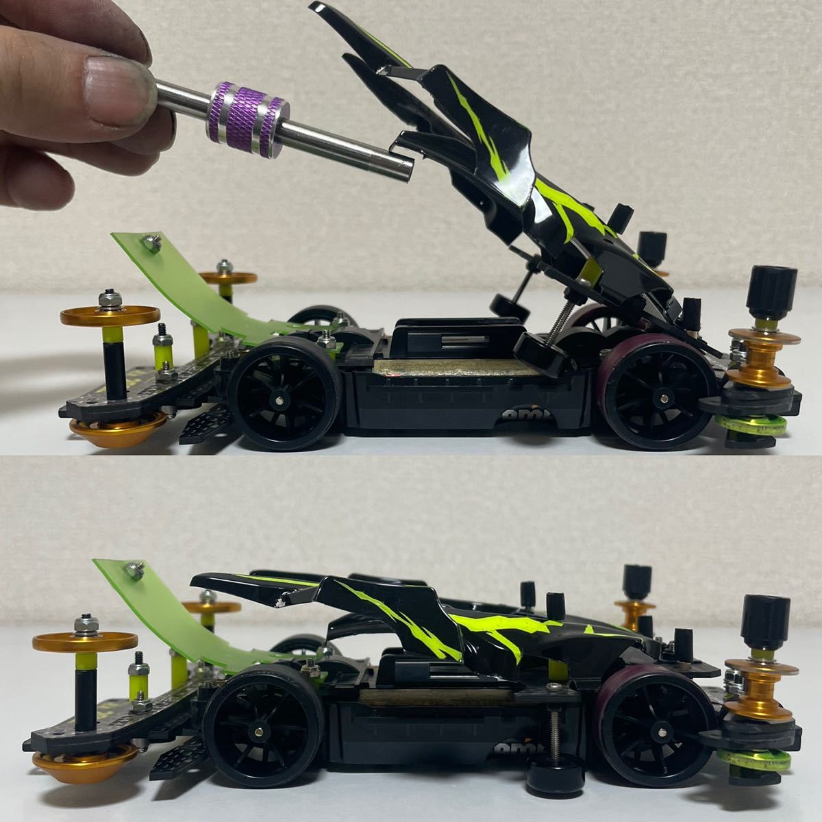 ミニ四駆 完成品逆エアロアバンテフルカーボン ミニ四駆 エアロアバンテ フルカーボン フルベアリング フル