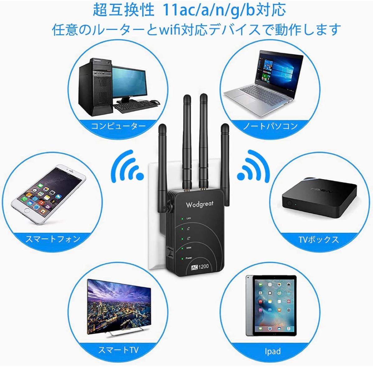 WiFi 無線LAN 中継器 ルーター コンセント直挿し