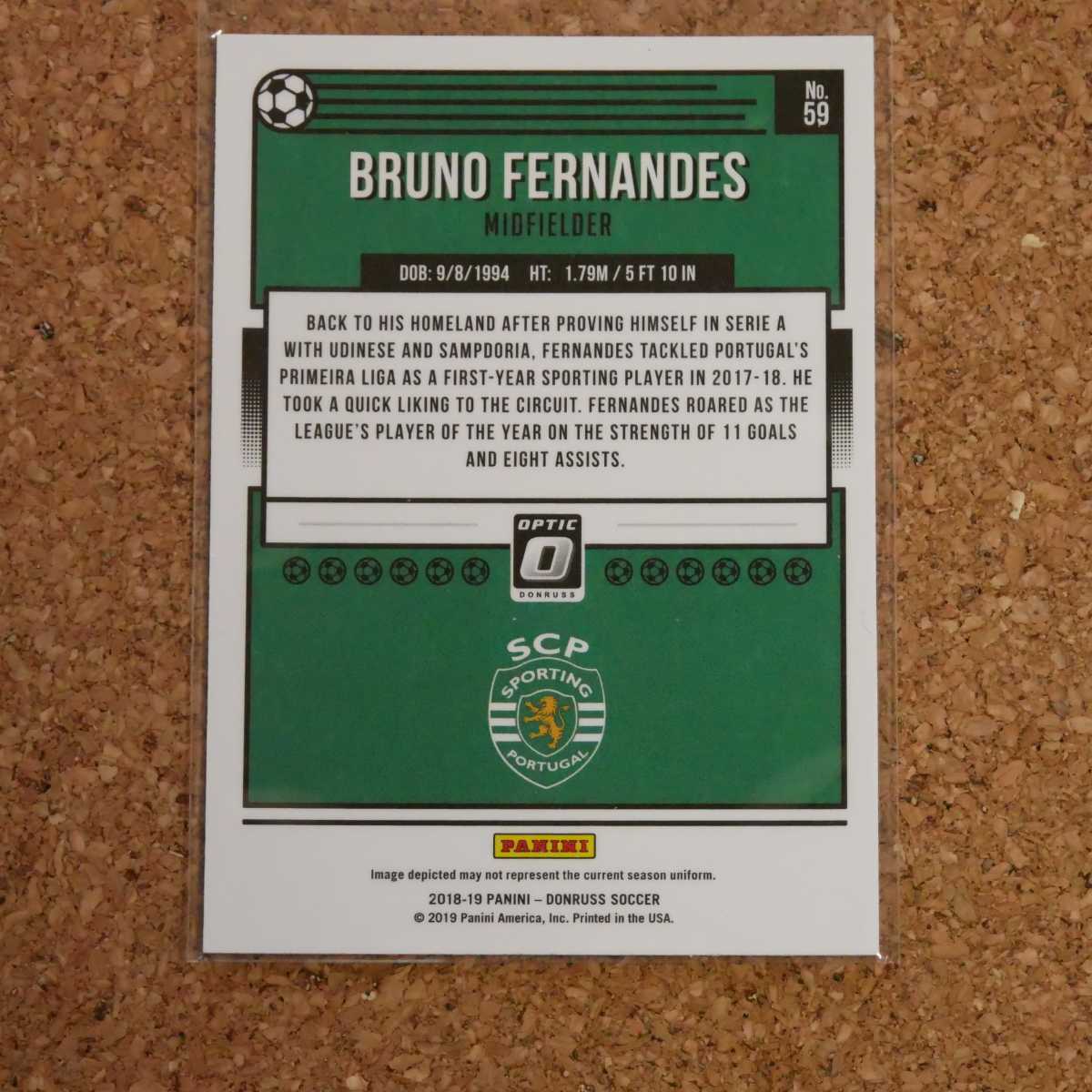 panini donruss soccer optic Bruno Fernandes パニーニドンラスサッカーオプティック ブルーノフェルナンデス スポルディング ポルトガル_画像2