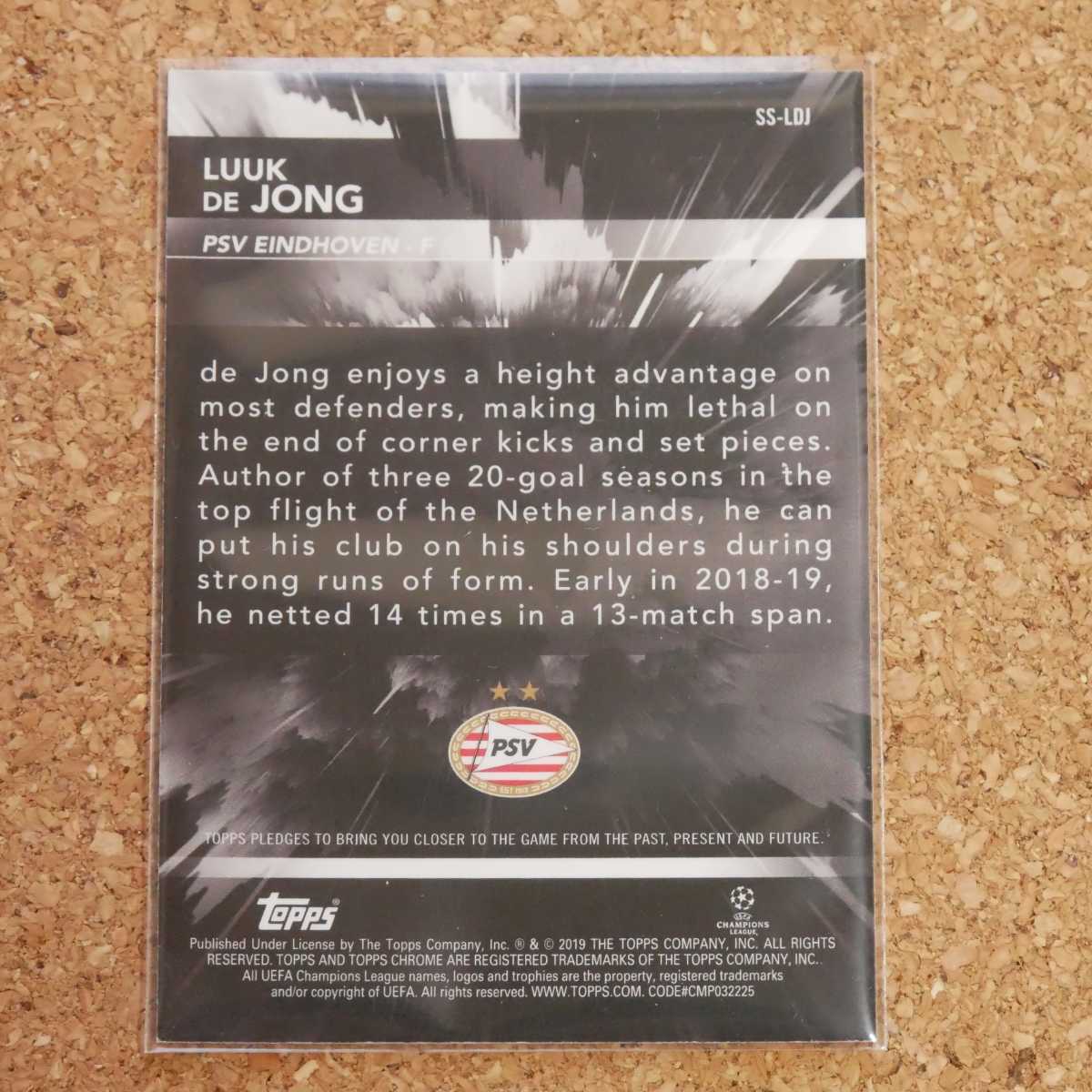 topps Chrome luuk de jong トップスクローム ルークデヨング PSV オランダ バルセロナ バルサ superstar sensations refractor_画像2