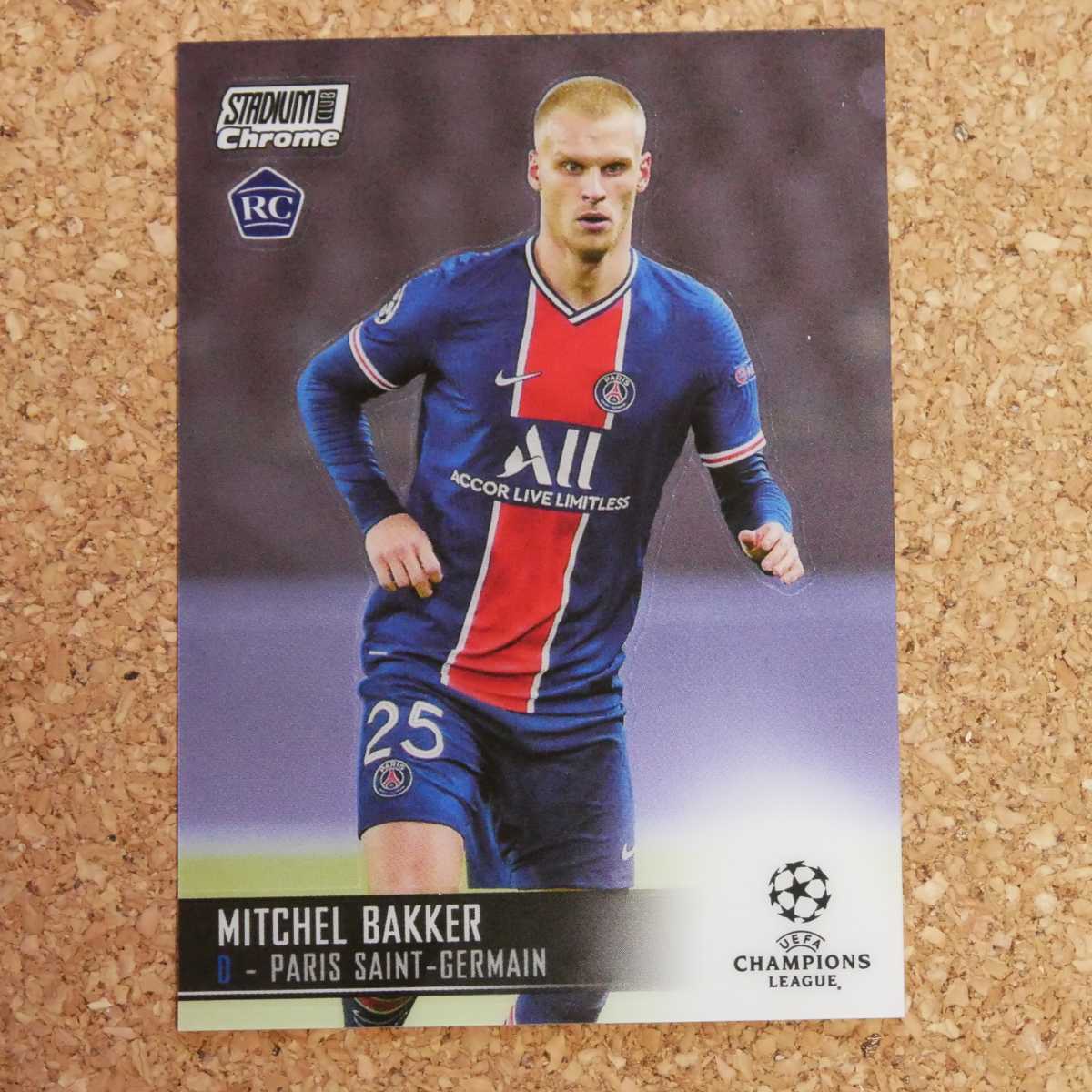 topps stadium club chrome Mitchel Bakker トップススタジアムクラブクローム ミッチェルバッケル オランダ PSG ルーキー rookie RC_画像1