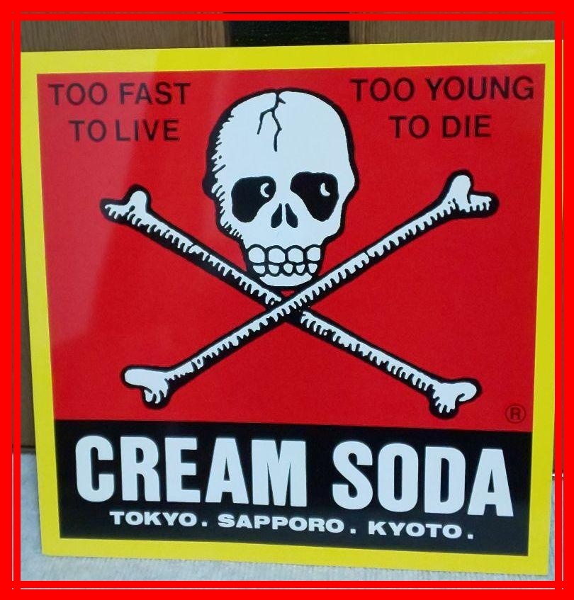殿堂 ② 新品未開封 クリームソーダ cream soda 角ドクロ 旗 フラッグ