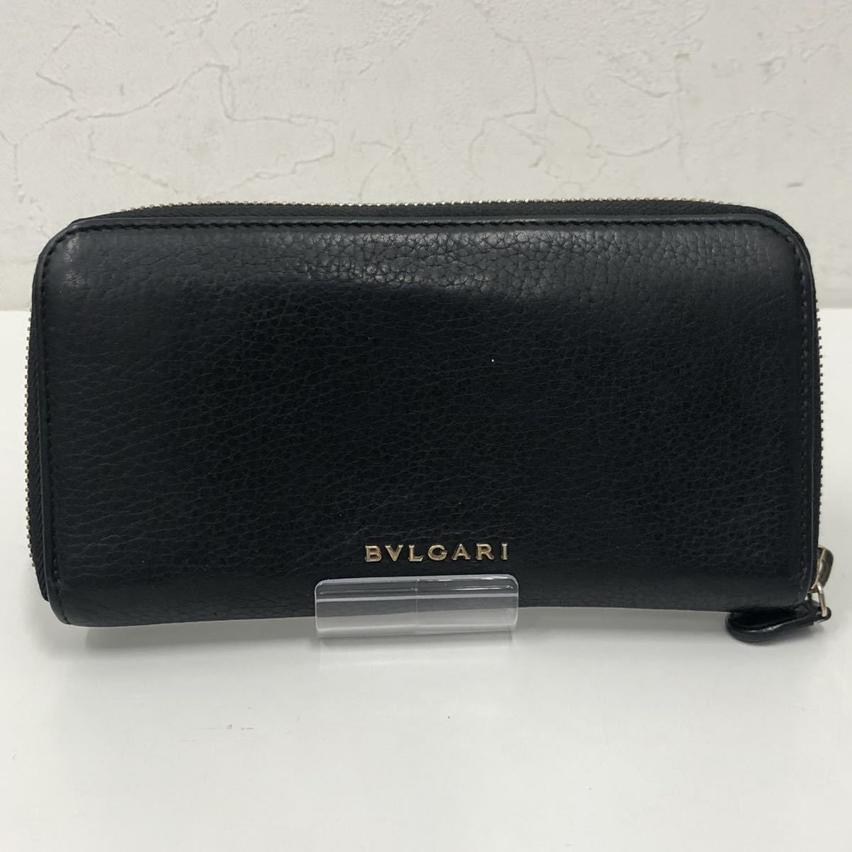 BVLGARI ブルガリ 長財布 レザー 革 BLK ブラック 黒 ラウンド